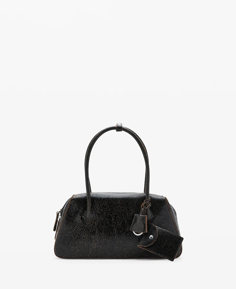 Mango Women's Charms Leather Shoulder Bag