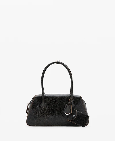 Mango Women's Charms Leather Shoulder Bag