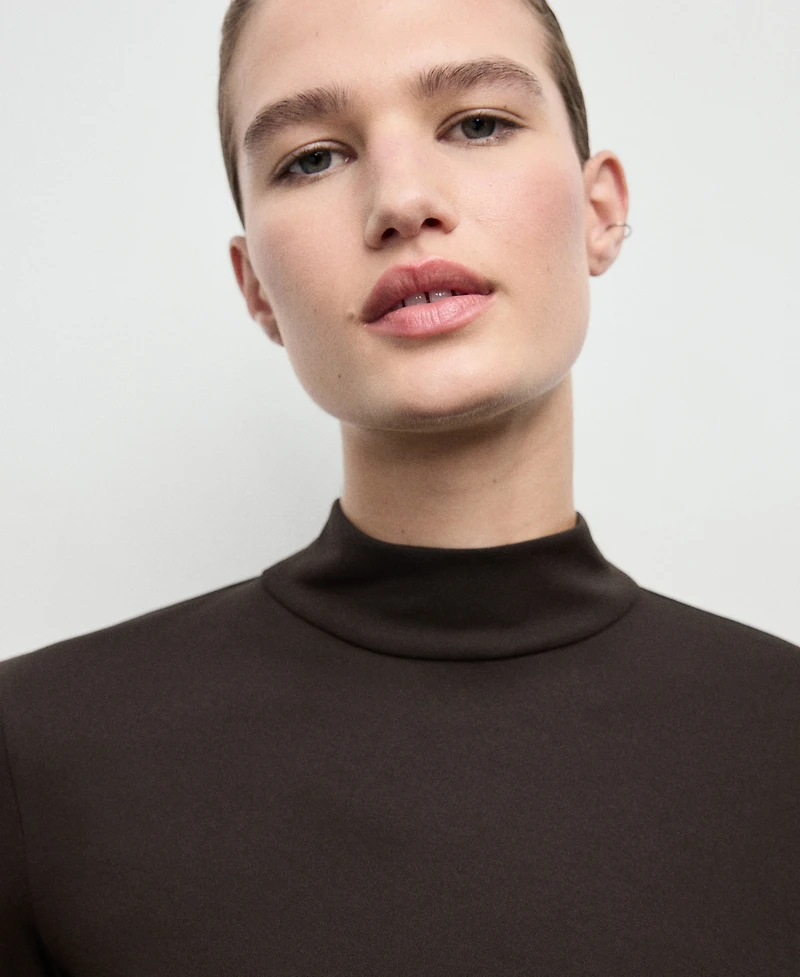 Mango Women's Flared Sleeves Fitted Top