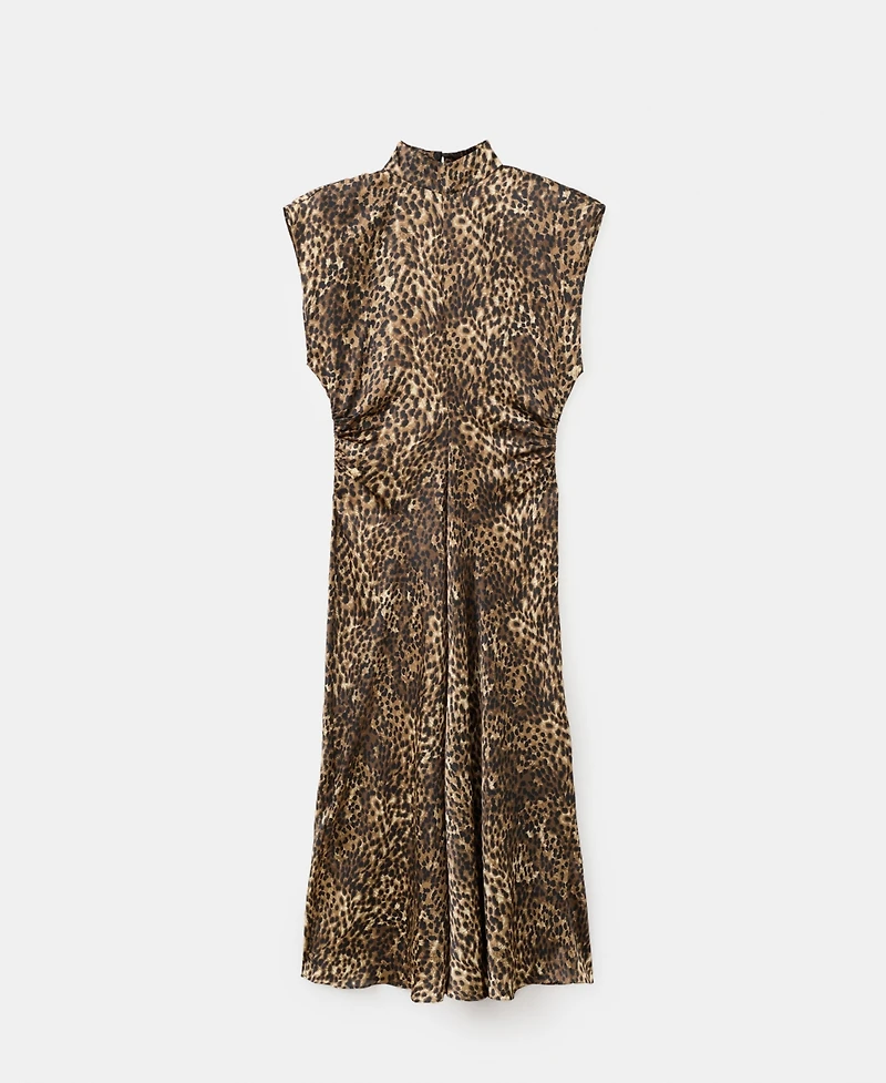 Mango Women's Leopard-Print Satin Dress