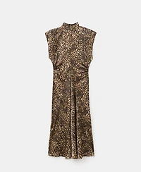 Mango Women's Leopard-Print Satin Dress