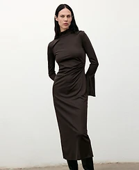 Mango Women's Bell Sleeves Fitted Dress