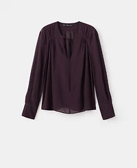 Mango Women's Bow Neckline Chiffon Blouse