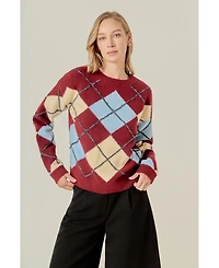 English Factory Women's Argyle Sweater