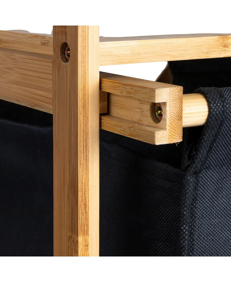 Household Essentials Bamboo Storage Shelf with Cotton Fabric Drawers