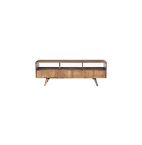 Porter Designs Fusion Solid Sheesham Wood Tv Stand, Light Brown