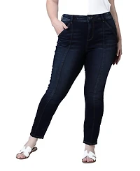 Slink Jeans Women's High-Rise Pintuck Ankle Skinny with 28" Inseam