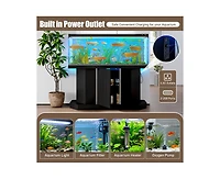 Casainc Modern Storage Cabinet With Fish Tank Stand Power Outlet