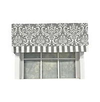 Rlf Home Ozbourne Style Banded 3" Rod Pocket Valance 50" x 16" Gray by Rlf Home
