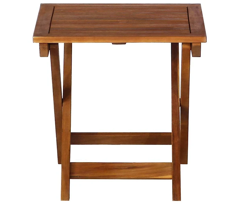 vidaXL Patio Sun Lounger Natural wood color, Red cushion