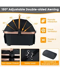 Gymax 3-in-1 Pet Stroller w/ Removable Carrier Sun Shade Removable Pad Safety Belt