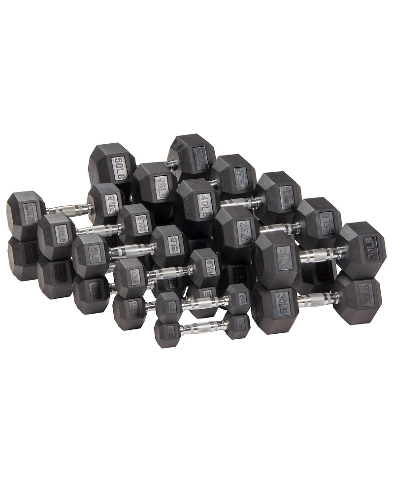 Signature Fitness Hex Dumbbells Strength Training Workout Equipment Set, 45 lbs