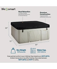 Lifesmart Spas 5 Person Plug and Play 28 Jet Led Outdoor Hot Tub, LS350DX, Sand