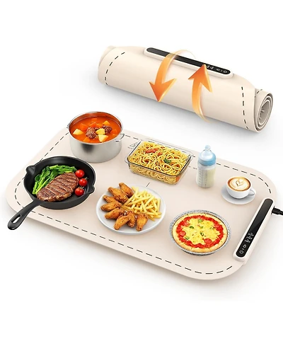 Cowsar Warming Mat for Food, Electric Food Warming Mat, Fast Full-Surface Heating, 3 Temp Settings, Portable Rollable Food Warmer for Gatherings