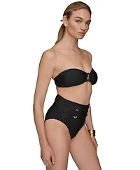 Donna Karan Women's Shirred Bandeau Bikini Top
