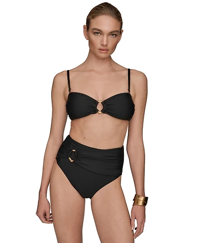 Donna Karan Women's Shirred Bandeau Bikini Top