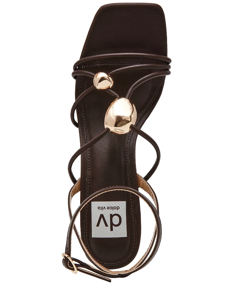 Dv Dolce Vita Women's Leeana Embellished Jewelry Strappy High Heel Dress Sandals