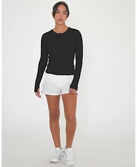 Rebody Active Women's Raya Mid Length Compression Nylon Long Sleeve Top