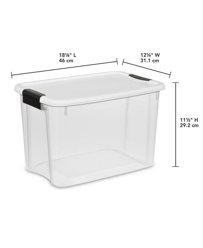 Sterilite 30 Qt 6-Pack & 18 Qt 6-Pack Clear Plastic Stackable Storage Bin w/ Lid