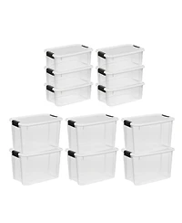 Sterilite 30 Qt 6-Pack & 18 Qt 6-Pack Clear Plastic Stackable Storage Bin w/ Lid