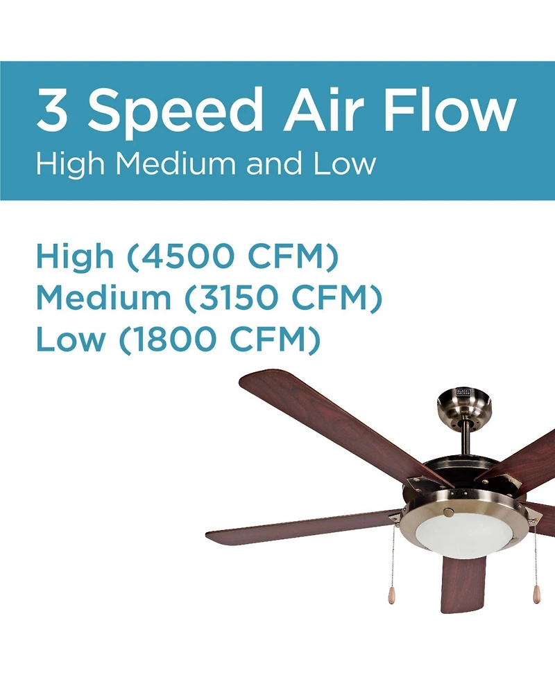 52 inch Celing Fan with Pull Chain