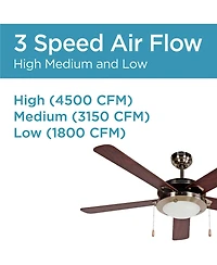 52 inch Celing Fan with Pull Chain