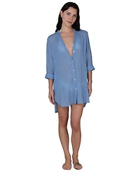 J Valdi Women's Button-Down Swim Shirt