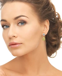 Macy's Lab-Grown White Sapphire Pear Drop Earrings (3-1/5 ct. t.w.) in 14k Gold Over Sterling Silver