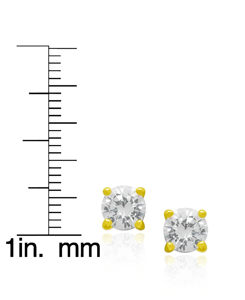 Macy's 2-Pc. Amethyst, White Topaz (3.54 ct. t.w.) & Diamond (0.005 ct. t.w.) Pendant Necklace & Earrings Set in Yellow Gold Plated Sterling Silver