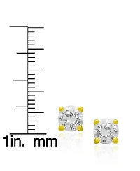 Macy's 2-Pc. Amethyst, White Topaz (3.54 ct. t.w.) & Diamond (0.005 ct. t.w.) Pendant Necklace & Earrings Set in Yellow Gold Plated Sterling Silver