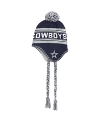 Youth Navy Dallas Cowboys Jacquard Tassel Knit Hat with Pom