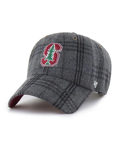 Unisex Gray Stanford Cardinal Plaid Windowpane Clean Up Adjustable Hat