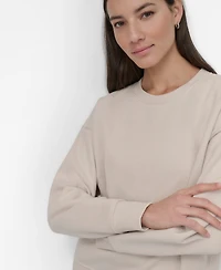 Dkny Sport Women's Tonal Logo Patch Crewneck Sweatshirt