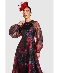 Coast Women's Organza Puff Sleeve Midi Dress