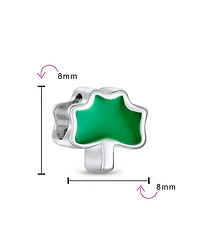 Bling Jewelry Set of 2 Good Luck Lucky Irish Shamrock Enamel Green Clover Charm Bead Sterling Silver Fits European Bracelet