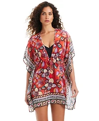 Beyond Control Women's Flame Palmette V-Neck Swim Caftan