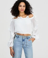 Guess Women's Gabriella Ruffled Off-The-Shoulder Top