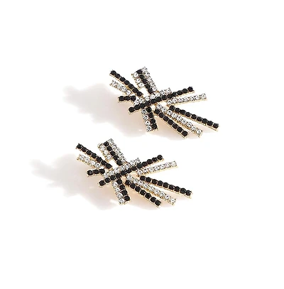 Sohi Contrast Lines Drop Earrings
