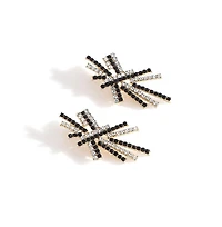 Sohi Contrast Lines Drop Earrings