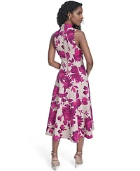 Calvin Klein Women's V-Neck Printed Midi Dress