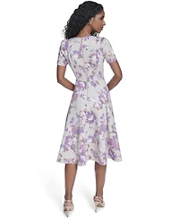 Calvin Klein Women's Short-Sleeve Scuba Midi Dress