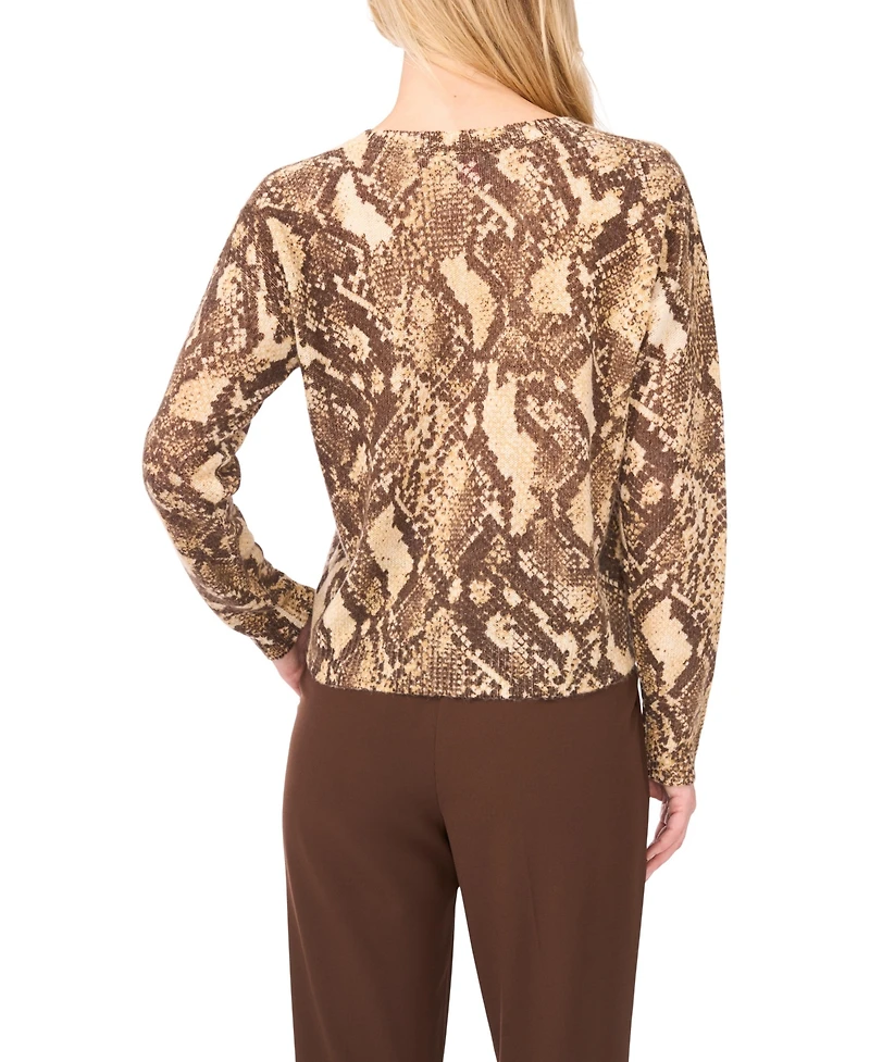 Macy's Women's Snake Print Long-Sleeve Sweater