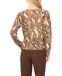 Macy's Women's Snake Print Long-Sleeve Sweater