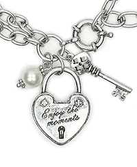 Patricia Nash Lock and Key Double Chain Bracelet