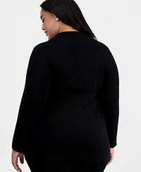 Tahari Asl Plus Size Tie-Waist Cardigan