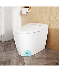 Casainc Smart Elongated One-Piece Bathroom Fixture With Heated Seat, Auto Flush Night Light And Deodorizer