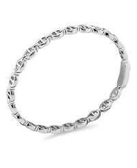 Devata Mariner Anchor Bangle Bracelet in Rhodium Plated Sterling , Size