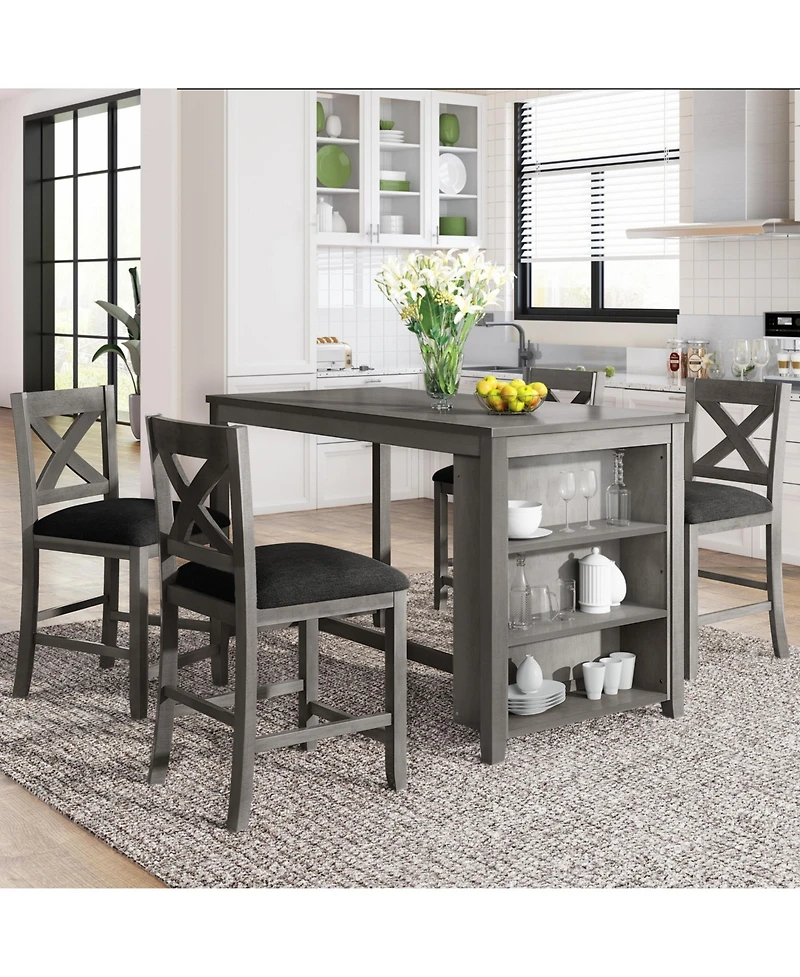 Casainc 5-Piece Counter Height Dining Set with 4 Chairs