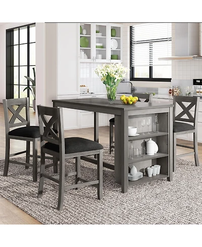 Casainc 5-Piece Counter Height Dining Set with 4 Chairs