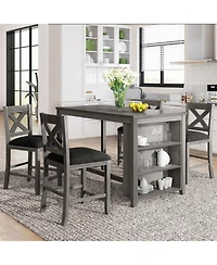 Casainc 5-Piece Counter Height Dining Set with 4 Chairs